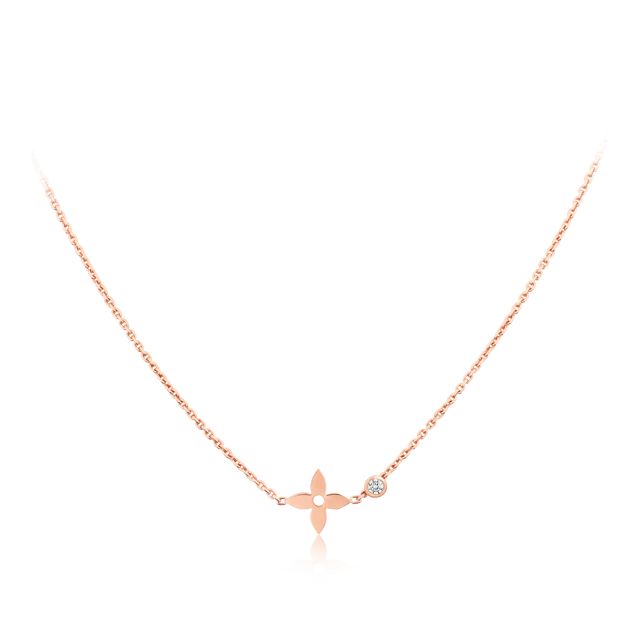 LOUIS VUITTON Color Blossom Star Pendant Necklace MOP Pink Gold