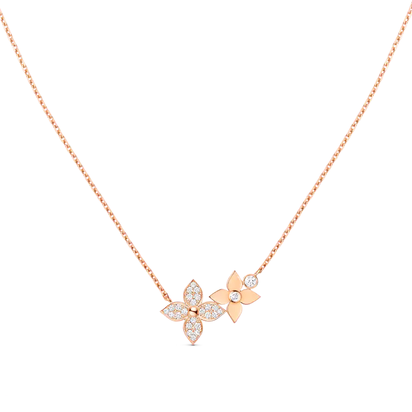 Louis Vuitton Blossom Malachite Diamond 18k Rose Gold Floral Motif
